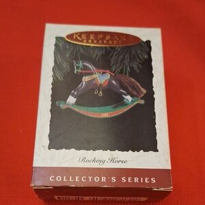 KEEPSAKE Rocking Horse Ornament - Brown and Green